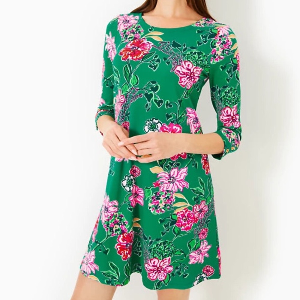 Lilly Pulitzer UPF 50+ Solia ChillyLilly Dress Multi Safari Sanctuary Size XXS